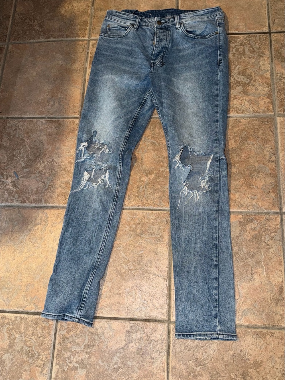 Ksubi Men's Skinny Distressed Blue Jeans